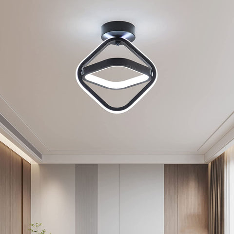 22W LED-plafondlamp, eenvoudige geometrische plafondlamp, metalen plafondlamp voor woonkamer, slaapkamer, hal, 6000K wit licht