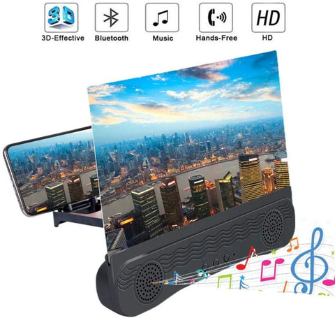 Schermvergrootglas met luidspreker voor smartphone, 12 inch 6D HD-projectorscherm voor films, video's en games