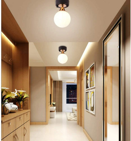 LED-plafondlamp, glazen bollamp, plafondlamp voor slaapkamer, hal, woonkamer, enz