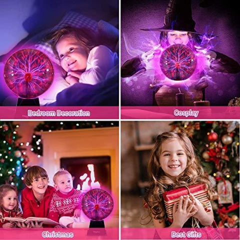 Plasmabal 5 inch, USB-aanraak- en geluidsgevoelig plasmaballicht, plasmaballicht, magische ballamp voor decoraties, kinderen, slaapkamer, kerstcadeaus