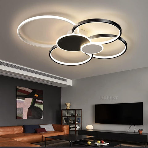 Moderne Dimbare Led Plafondlamp Cirkel Ringen Plafondlamp 3000 K-6000 K voor Woonkamer Slaapkamer Eetkamer kantoor