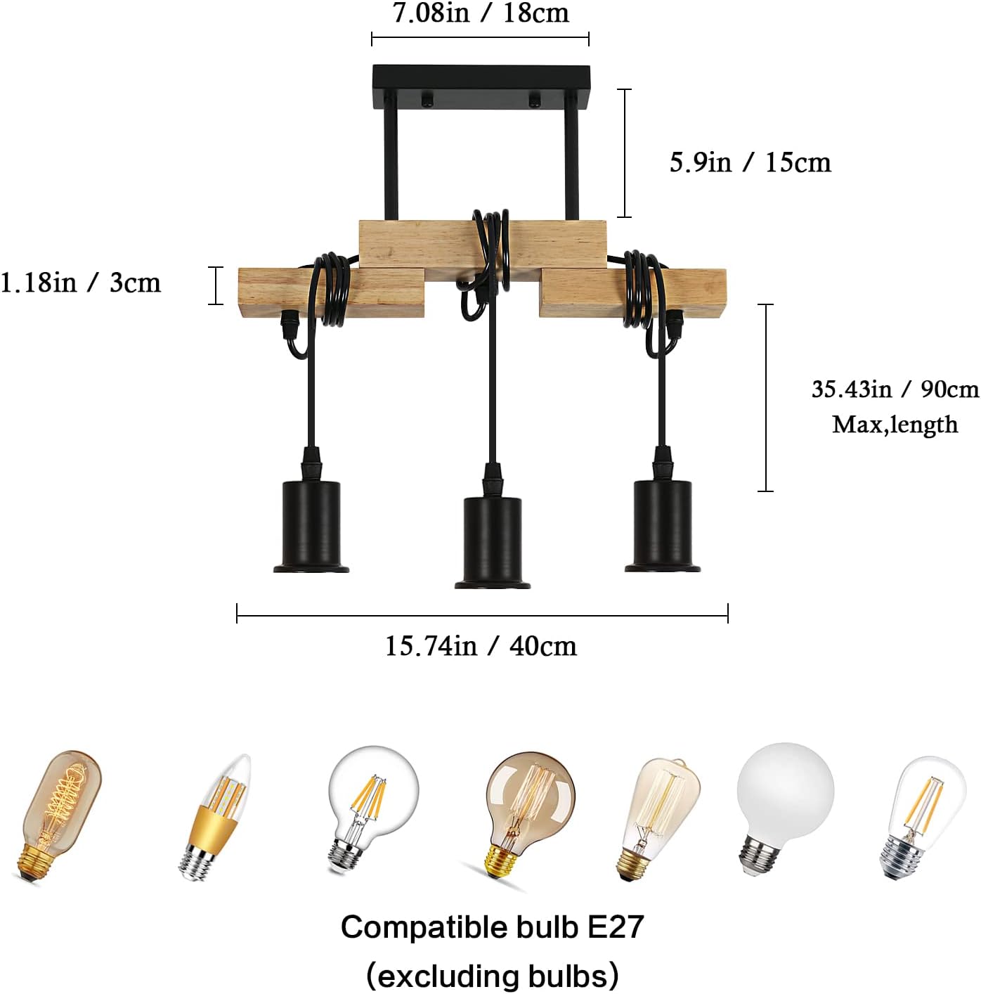 Tableau des tailles de chandeliers