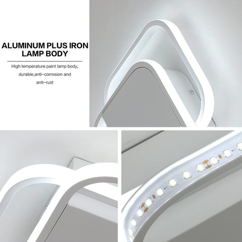 Moderne LED-plafondlamp, vierkante led-plafondlamp 24W 2200LM, 6000K koelwitte plafondlamp, acryl plafondlamp, voor slaapkamer woonkamer keuken hal (wit)