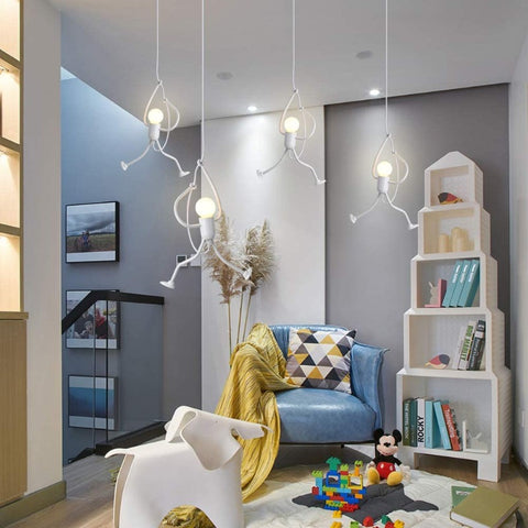 Witte moderne charmante creatieve kroonluchter Iron Man cartoon design kroonluchter elegante kroonluchter kinderkamer nachtkastje woonkamer balkon studeerkamer