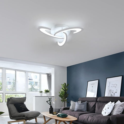 LED-plafondlamp, 36W 3240lm plafondlamp, Shamrock Design-plafondlamp voor slaapkamer, woonkamer, eetkamer, wit acryl, 6500K koel wit licht