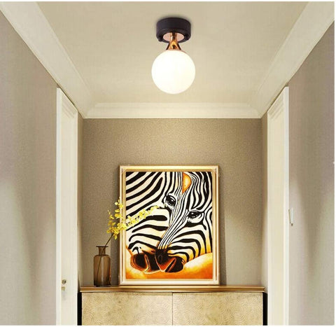 LED-plafondlamp, glazen bollamp, plafondlamp voor slaapkamer, hal, woonkamer, enz