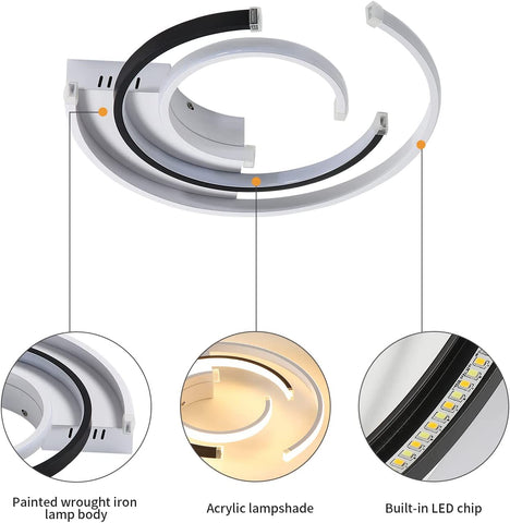 Dimbare LED-plafondlamp met afstandsbediening 36W Moderne LED-plafondlamp 41cm Slaapkamer Plafondverlichting voor thuiskantoor Slaapkamer Woonkamer Keuken Balkon Hal, 3000-6000K