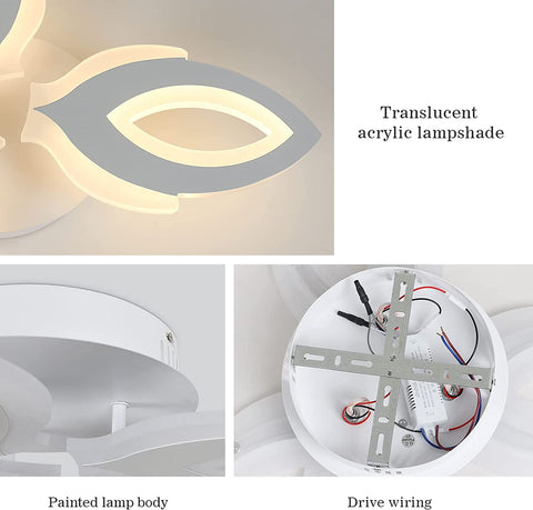 LED-plafondlamp, 45W 3600LM plafondlamp, moderne LED-plafondlamp 3 lampen voor woonkamer, slaapkamer, restaurant, kinderkamer, hal