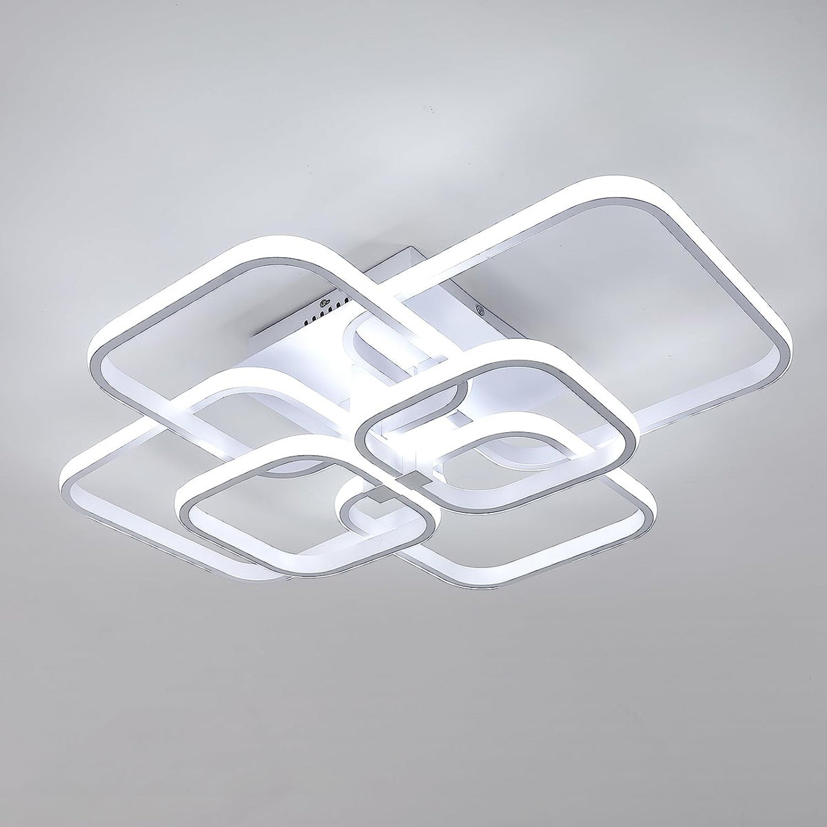 72W LED-plafondlamp Modern Design Vierkante Cirkel Plafondlamp Koel Wit 6000K voor Woonkamer Slaapkamer Eetkamer Kantoor Wit