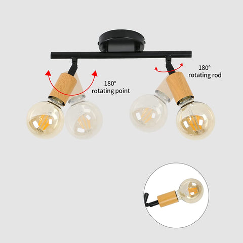 Plafondspot, zwarte verstelbare spot-plafondlamp, 2-voudig verstelbare industriële LED-plafondlamp voor kantoorgangtrappen