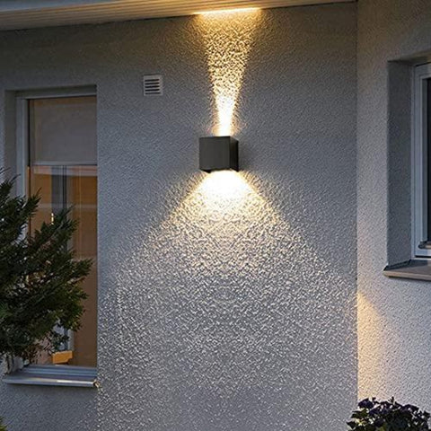 2 stuks buiten LED-wandlampen, 12W binnenwandlampen met verstelbare hoek buitenmuurverlichting, waterdichte IP65 moderne wandlamp voor woonkamer, slaapkamer (zwart) warm wit 3000K