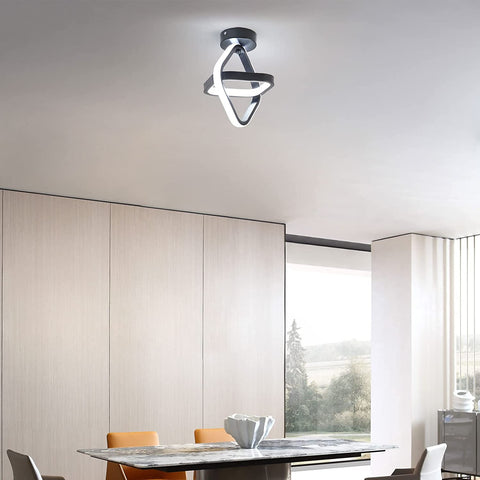 22W LED-plafondlamp, eenvoudige geometrische plafondlamp, metalen plafondlamp voor woonkamer, slaapkamer, hal, 6000K wit licht