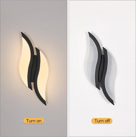 LED-binnenwandlamp, moderne wandlamp 12W 2300LM, acrylverlichting wandlamp voor woonkamer slaapkamer trap 3000K warm wit licht zwarte kleur