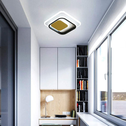 LED-plafondlamp, 36W acryl LED-plafondlamp, 25x25CM moderne vierkante kamerlamp voor balkon slaapkamer woonkamer koel wit 6000K