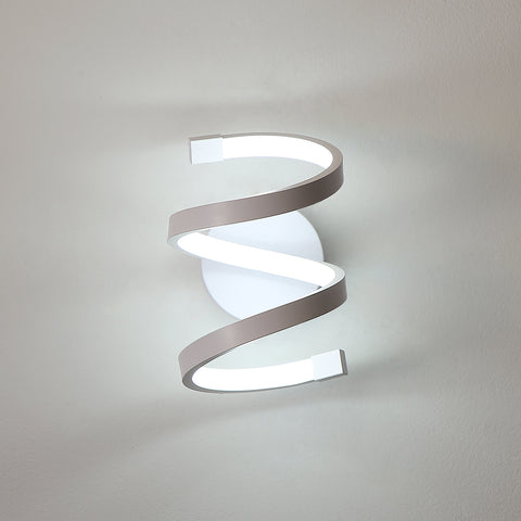 LED-wandlamp voor binnen, 18W witte spiraalvormige wandlamp, moderne wandlamp voor slaapkamer, gang, kantoor, koud wit licht 6500K