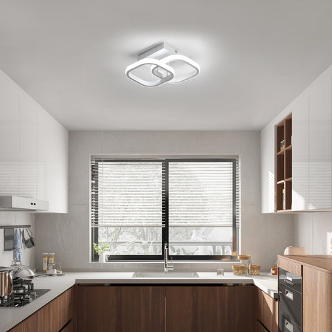 LED-plafondlamp, plafondlamp 21W wit acryl kroonluchter plafondverlichting 3 kleuren voor slaapkamer woonkamer gang keuken