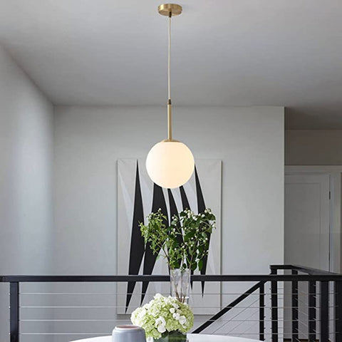LED Slaapkamer Nachtkastje Kroonluchter Nordic Enkele Kop Persoonlijkheid Glazen Bol Plafondlamp Postmoderne Eenvoudige Creatieve Hanglamp Thuis Eetkamer Decoratie Binnenverlichting (lamp niet inbegrepen)