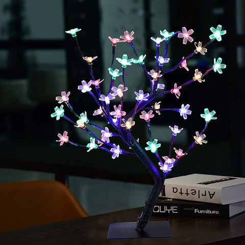 LED-kersenboomlamp, 0,45M 48LED, LED-lichtboom, zwarte takken, voor huisdecoratie (veelkleurig)
