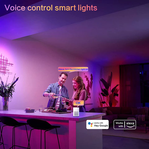 5M WiFi LED-strip, slimme RGB 5050 12V LED-lichtstrip compatibel met Alexa en Google Home, meerkleurige verlichting met app-bediening en muzieksynchronisatie-afstandsbediening, voor slaapkamerfeestbar