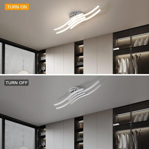 LED-plafondlamp Modern design Golfvorm Plafondlamp 24W Warm wit 3000K voor woonkamer slaapkamer eetkamer kantoor