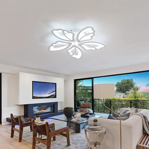 LED-plafondlampen, 36W moderne plafondlamp, 3500LM 6000K koel wit licht voor woonkamer, slaapkamer en gang (5 acryl plafondlampen)