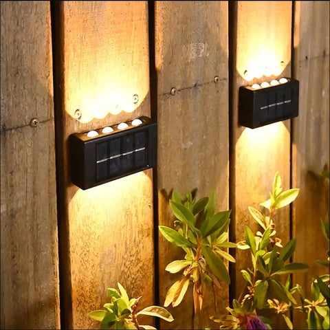 zonne-verlichting buiten 2 stuks LED-wandlamp warm wit 3000K voor binnenplaats tuin gang terras dicht bij muur pad patio villa zwart