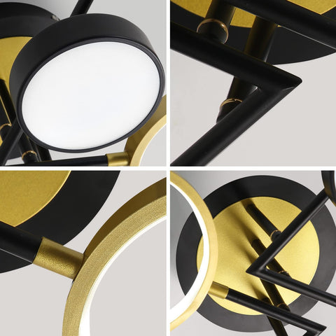 Moderne LED-plafondlamp 28W rond plafondverlichtingsarmatuur, 4 ringen plafondlamp kroonluchter voor slaapkamer woonkamer hal kantoor eetkamer keuken