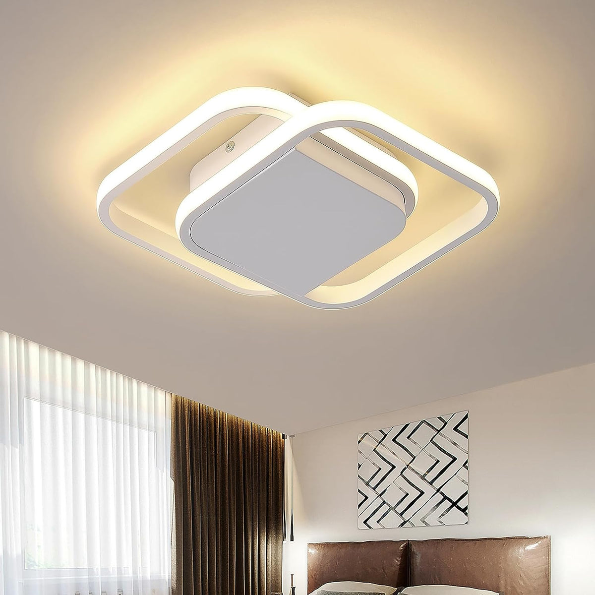 Plafonnier LED 32W Design moderne Carré Lampe de Plafond Blanc Chaud 3000K 