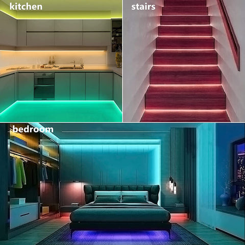 WiFi LED-strip 10M LED-strip APP, LED-slaapkamer gesynchroniseerd met muziek, veelkleurig LED-licht met afstandsbediening voor slaapkamer, keuken, tv, feest