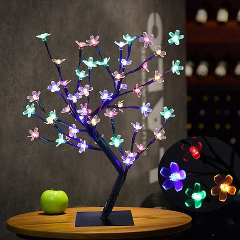 LED-kersenboomlamp, 0,45M 48LED, LED-lichtboom, zwarte takken, voor huisdecoratie (veelkleurig)
