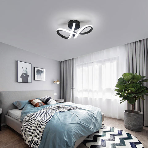 Moderne LED-plafondlamp 20W LED-wandlamp Vorm van 8 Wandlamp Koel wit 6000K voor slaapkamer, woonkamer, hal, entree Zwart
