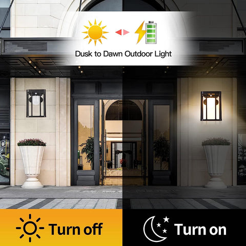 2 stuks wandlamp op zonne-energie buiten bewegingssensor LED-wandlamp warm wit 3000K voor binnenplaats tuin gang terras dicht bij muur pad patio villa