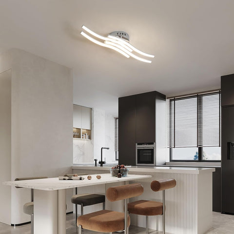 LED-plafondlamp Modern design Golfvorm Plafondlamp 24W Warm wit 3000K voor woonkamer slaapkamer eetkamer kantoor