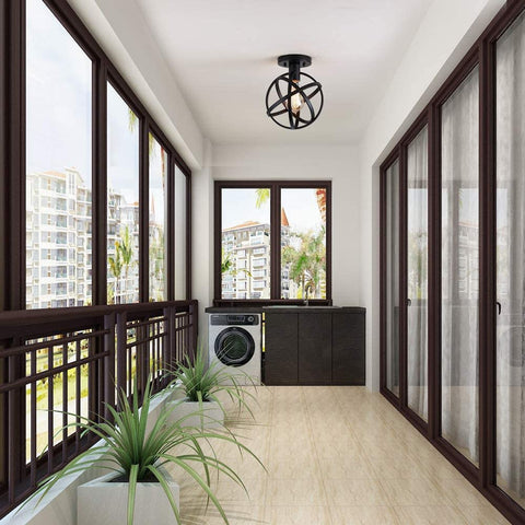 Vintage plafondlamp, E27 retro plafondlamp, industriële hanglamp voor woonkamer slaapkamer café bar restaurant