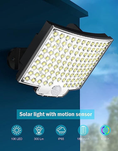 Wandlamp op zonne-energie Buiten bewegingssensor LED-wandlamp voor binnenplaats Tuin Gang Terras Dichte muur Pathway Patio Villa