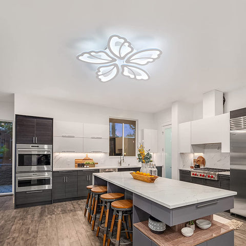 LED-plafondlampen, 36W moderne plafondlamp, 3500LM 6000K koel wit licht voor woonkamer, slaapkamer en gang (5 acryl plafondlampen)