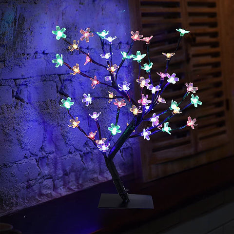 LED-kersenboomlamp, 0,45M 48LED, LED-lichtboom, zwarte takken, voor huisdecoratie (veelkleurig)