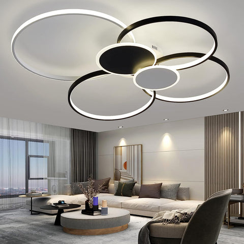 Moderne Dimbare Led Plafondlamp Cirkel Ringen Plafondlamp 3000 K-6000 K voor Woonkamer Slaapkamer Eetkamer kantoor