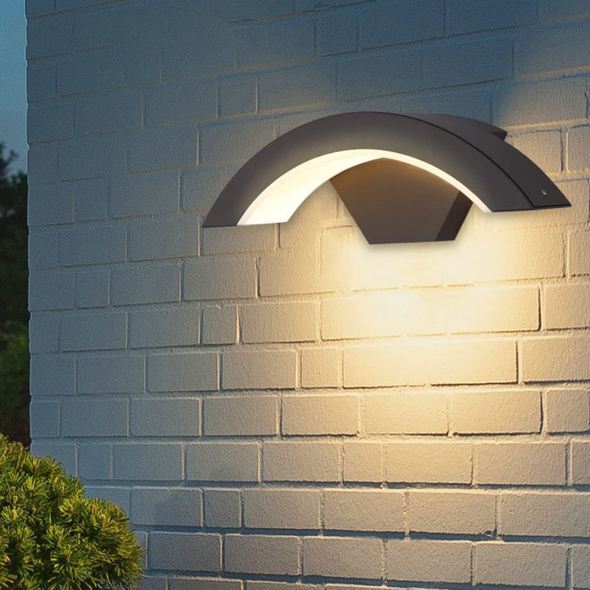 Wandlamp voor buiten, 12 W, 1300 lm, waterdicht, IP65, 3000 K, warm licht, led-wandlamp, zwart, voor binnenplaats, slaapkamer, woonkamer, 22,5 cm x 8 cm
