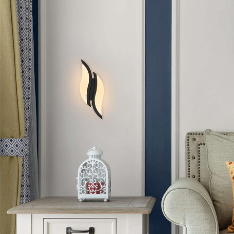 LED-binnenwandlamp, moderne wandlamp 12W 2300LM, acrylverlichting wandlamp voor woonkamer slaapkamer trap 3000K warm wit licht zwarte kleur