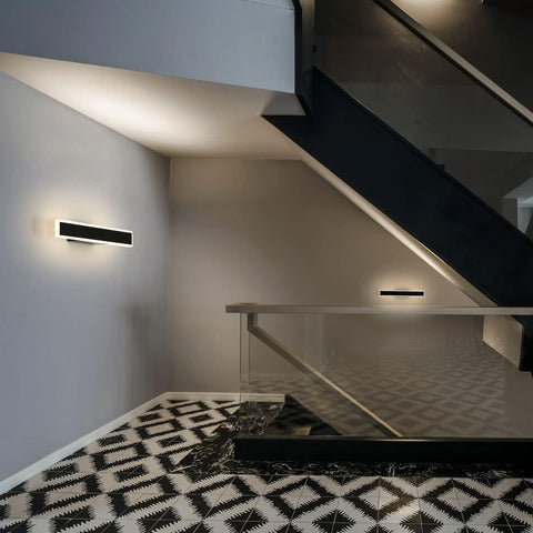 Moderne dimbare LED-wandlamp lijnvorm wandlamp 3000K/4000K/6000K voor slaapkamer, woonkamer, hal, entree zwart