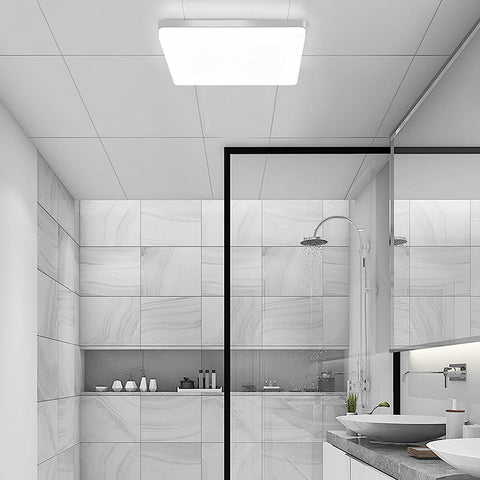 Vierkante LED-plafondlamp, LED-plafondlamp, IP44 LED-plafondlamp, plafondlamp toepasbaar op badkamer, woonkamer, keuken, slaapkamer, gang, balkon 48W 6500K (30x30CM)