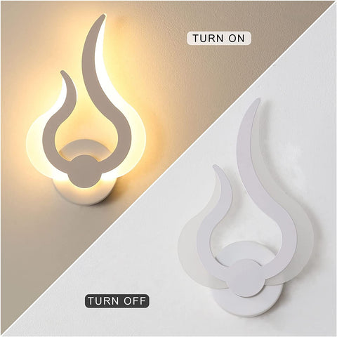 Led-wandlamp voor binnen, moderne LED-wandlamp 12W, warm wit 3000K, 220V, acryl, vlamvorm, gemonteerde nachtverlichting, voor woonkamer, hal, slaapkamer, B18cm * H30cm