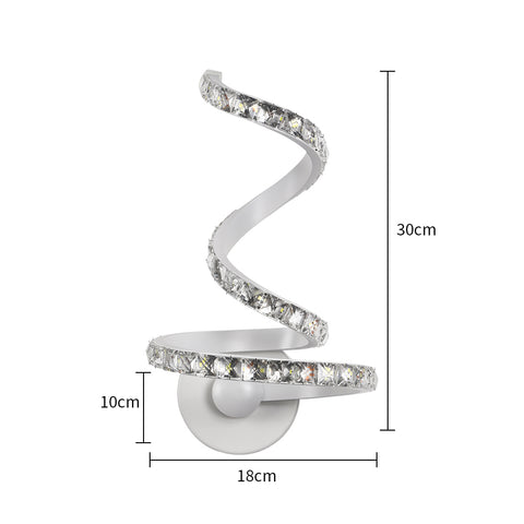 Kristallen wandlamp, 18W LED-wandlamp voor binnen, Scandinavische kristallen wandlamp decoratie voor slaapkamer, nachtkastje, koel wit