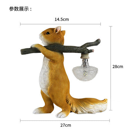 Bureaulamp, creatieve cartoon dier eekhoorn vorm hars LED-bedlampje