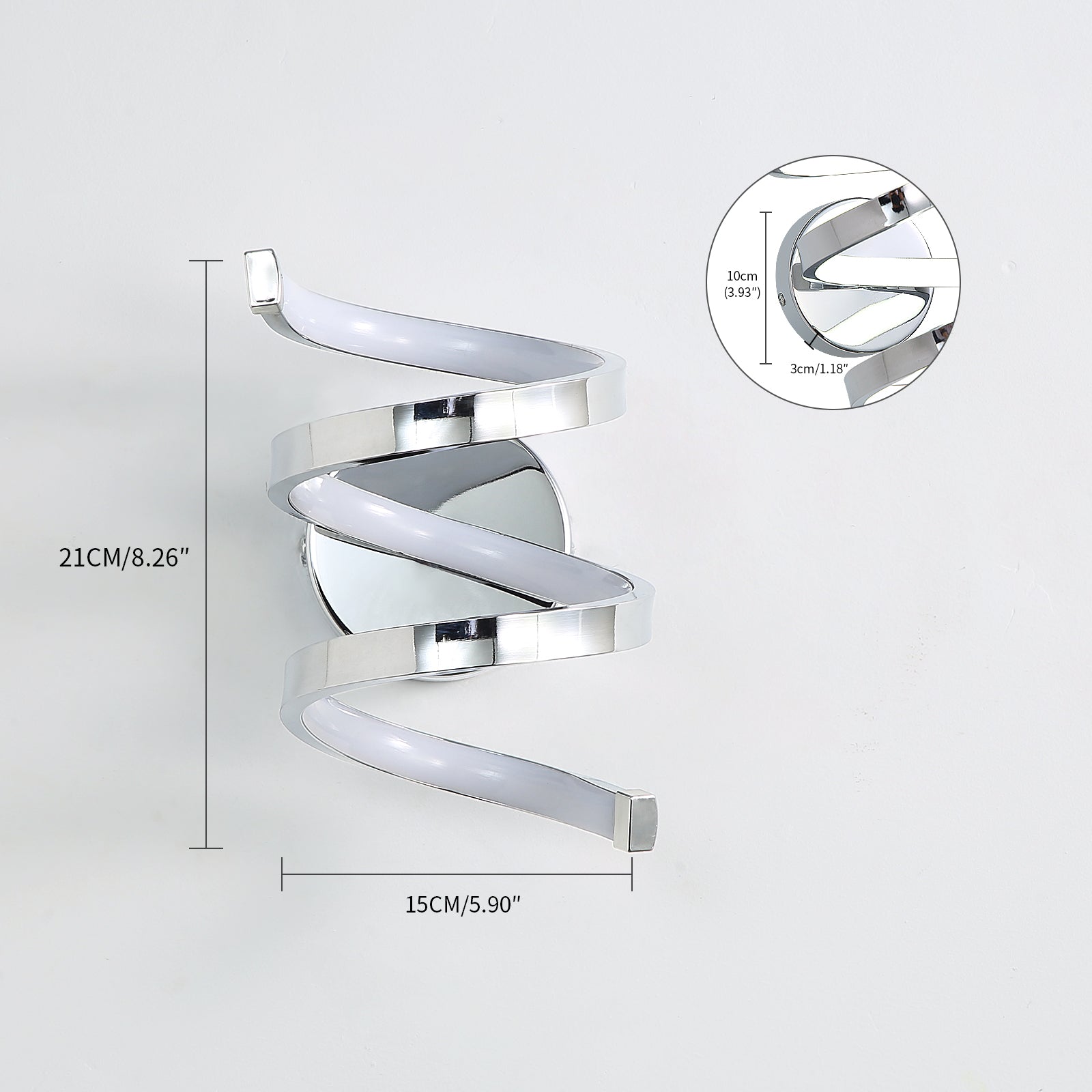 Tableau des dimensions des lampes murales 