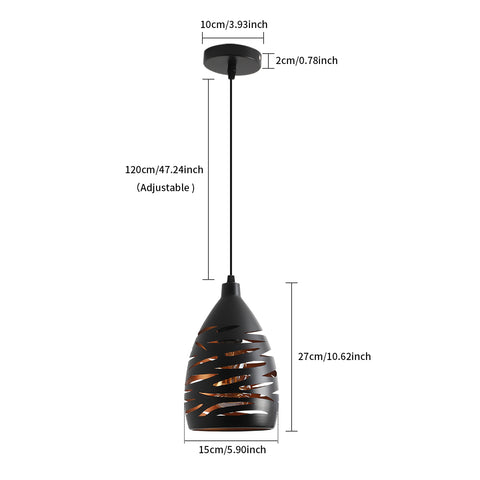 Moderne LED-hanglamp, industriële hol gesneden kroonluchter, plafondlamp metalen kooi hanger zwarte lampenkap E27 lamp voor woonkamer keuken hal restaurant loft café bar