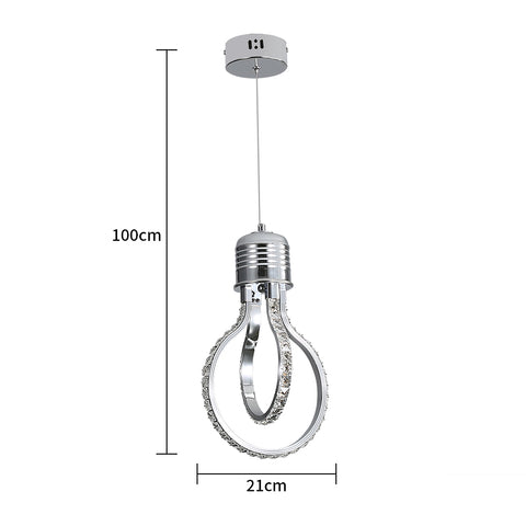 Moderne kroonluchter, LED-kristallen plafondlamp 21w 3000k, aluminium hanglamp voor slaapkamer keuken eetkamer bar gang tentoonstellingshal, in hoogte verstelbaar