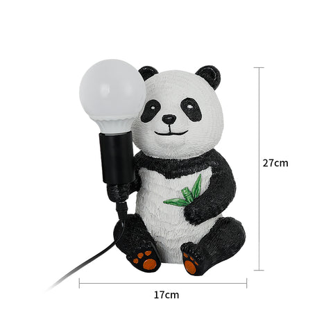 Hars Panda Design tafellampen, modern creatief nachtlampje met plug-in snoer, dieren LED-bureaulamp, woondecoratie bedlampje