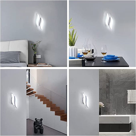 LED-wandlamp voor binnen, moderne wandlamp 20W 2300LM, acrylverlichting wandlamp voor woonkamer slaapkamer trap 6500K koel wit licht witte kleur